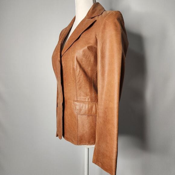 Guess Tan Leather Classic Jacket Women's Size Small - Picture 3 of 7